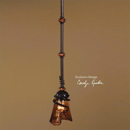 Uttermost Vitalia Metal Glass and Resin Mini Pendant in Oil Rubbed Bronze - Picture 1 of 3