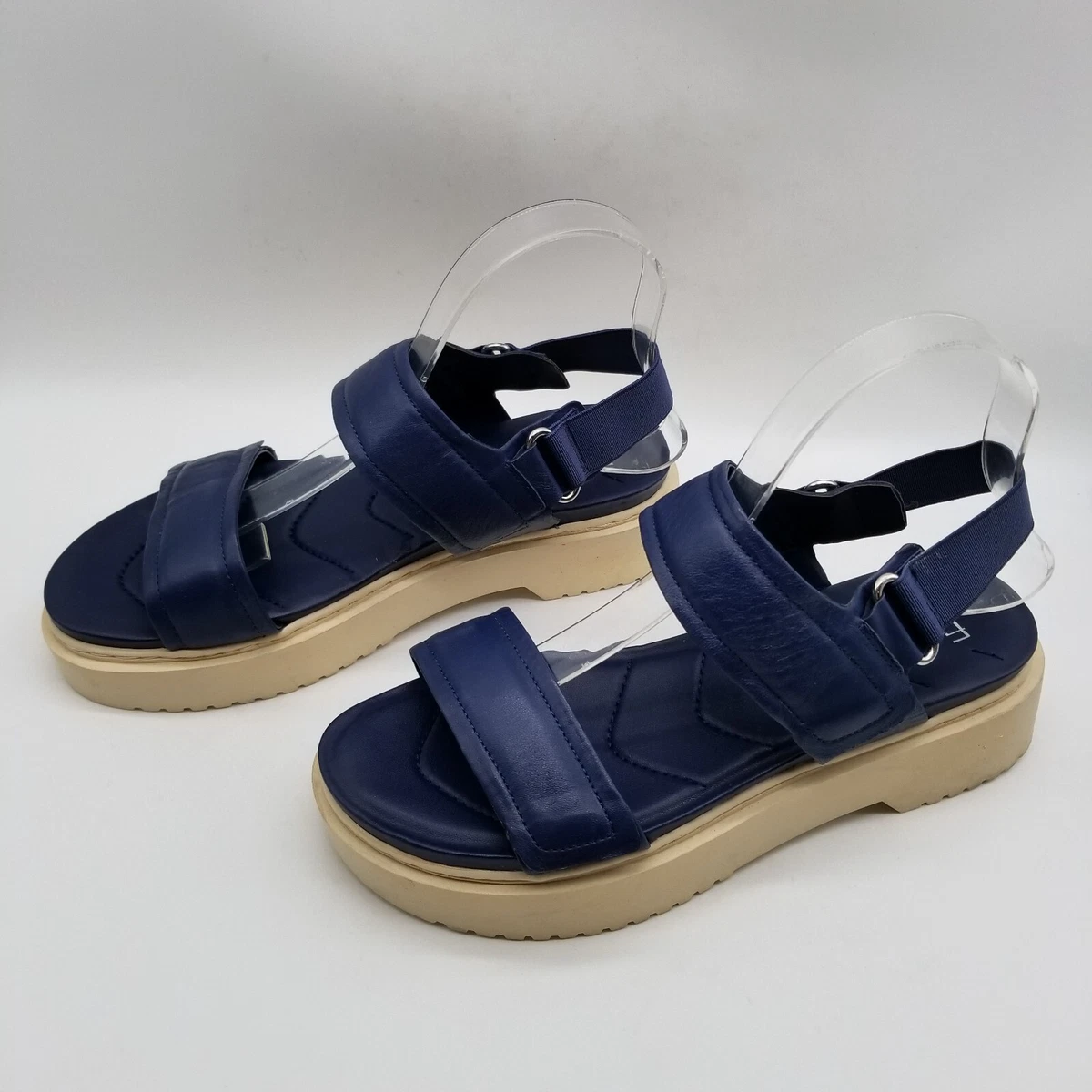 Franco Sarto Women Winda Sandals Platform Strappy Blue Leather 9