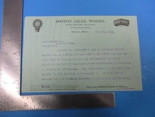 Vintage November 25, 1905 Boston Gear Works Letterhead M5947