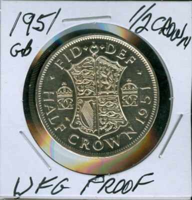 1951 GREAT BRITAIN HALF CROWN ULTRA FINEST PROOF BLAST WHITE * | eBay