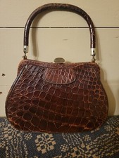 Vintage Stunning Alligator Women's Brown Purse Collectable