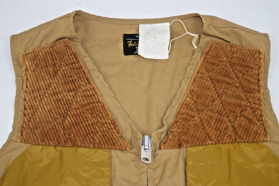 Chaleco de Caza Vintage Campo y Fireside Talla L Años 60 Tostado Pana Alto Hecho en EE. UU. Foto 2 de 4
