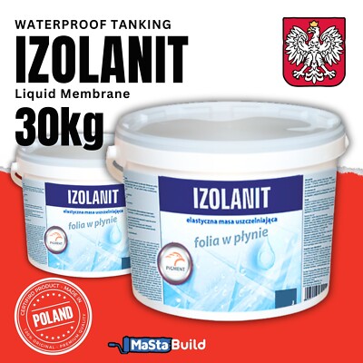 Flüssige wasserdichte Tankfolie Unterfliesen Baddichtung IZOLANIT 30kg