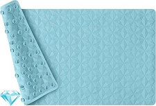 Non Slip Bath Mat Rubber Shower Mat Suction Cups - 28x16 Inch Blue