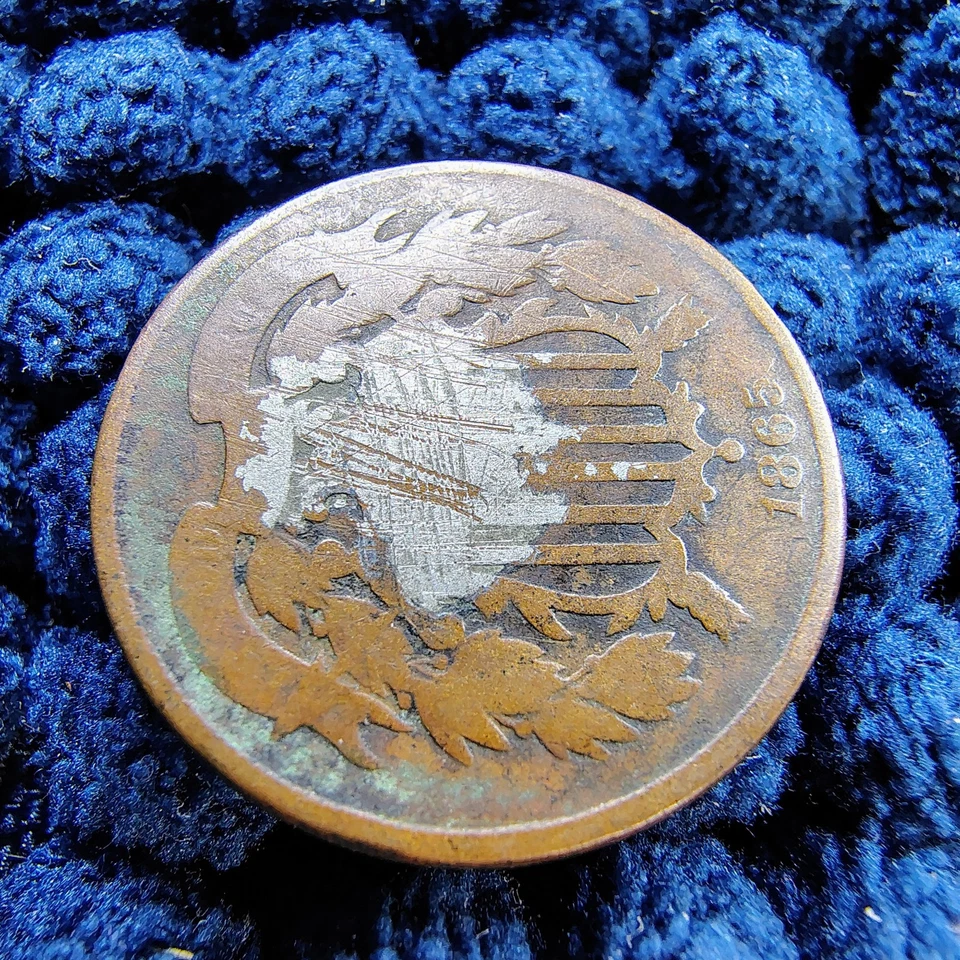 1865 - Fancy 5 & 1868 - 2 Cent Piece - Philadelphia Mint - AG-G Details - Image 4 of 4