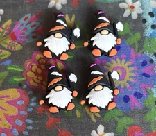 4 Pce 3D HALLOWEEN GNOME Themed Silicone Focal Beads DIY Jewelry Pens+ NEW