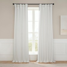 - Faux Linen Curtains for Living Room 1 Panel - 50W X 96L - Textured Room D...