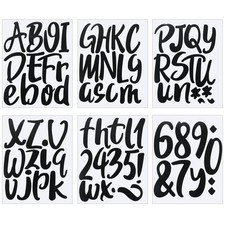 Inch Black Vinyl Alphabet Number Stickers 576 Pieces 8 Sheets Waterproof