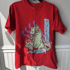 Vintage 90s Rugrats Youth XL Shirt Reptar Tommy Chuckie Nickelodeon Single Stitc