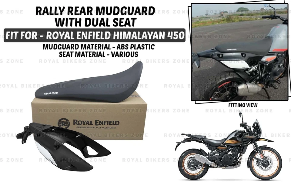 POUR ROYAL ENFIELD NEW "HIMALAYAN 450 RALLY MUDGUARD & RALLY DUAL SEAT" - Photo 1/4