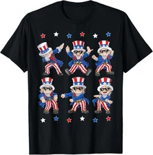 Uncle Sam Dabbing Dance 4th of July Shirt for Boys Gi Unisex T-Shirt