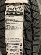 2 New 225 60 16 98h Cooper Evolution Winter Standard Load Snow Tires 2 New 225 60 16 98h Cooper Evolution Winter Standard Load Snow Tires