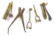 ANTIQUE SHOTGUN TOOLS - PIN, MOLD, EXTRACTOR, OILER