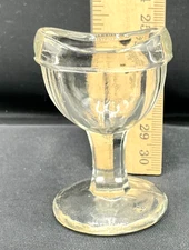 Vintage Glass Eye Wash Cup Paneled Clear ~ 2 1/4" Tall