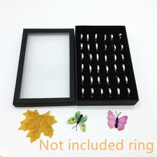 36 Holes Jewelry Ring Display Organizer Storage Box Case Tray Holder Earring/