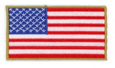 American Flag Logo Patch   Iron-On Sew-On USA Patriotic Applique