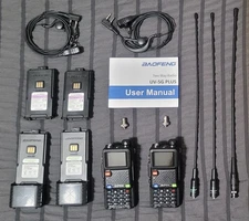 L@@K! BAOFENG UV-5G PLUS GMRS HANDHELD RADIOS WALKIE NOAA WEATHER USED EXCELLENT