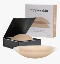 Nippies Nipple Covers for Women - Reusable Sticky Silicone Pasties SZ 1 Caramel