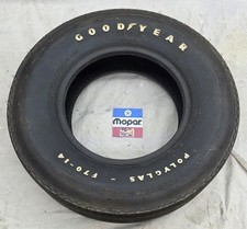 Goodyear Belted Rwl Custom Wide Tread Polyglas F70-14 Tire Raised White Letter Goodyear Belted Rwl Custom Wide Tread Polyglas F70-14 Tire Raised White Letter