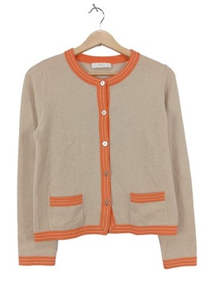 NICE CONNECTION Rundhalspullover Damen Pullover Gr. DE 36 creme-hellorange