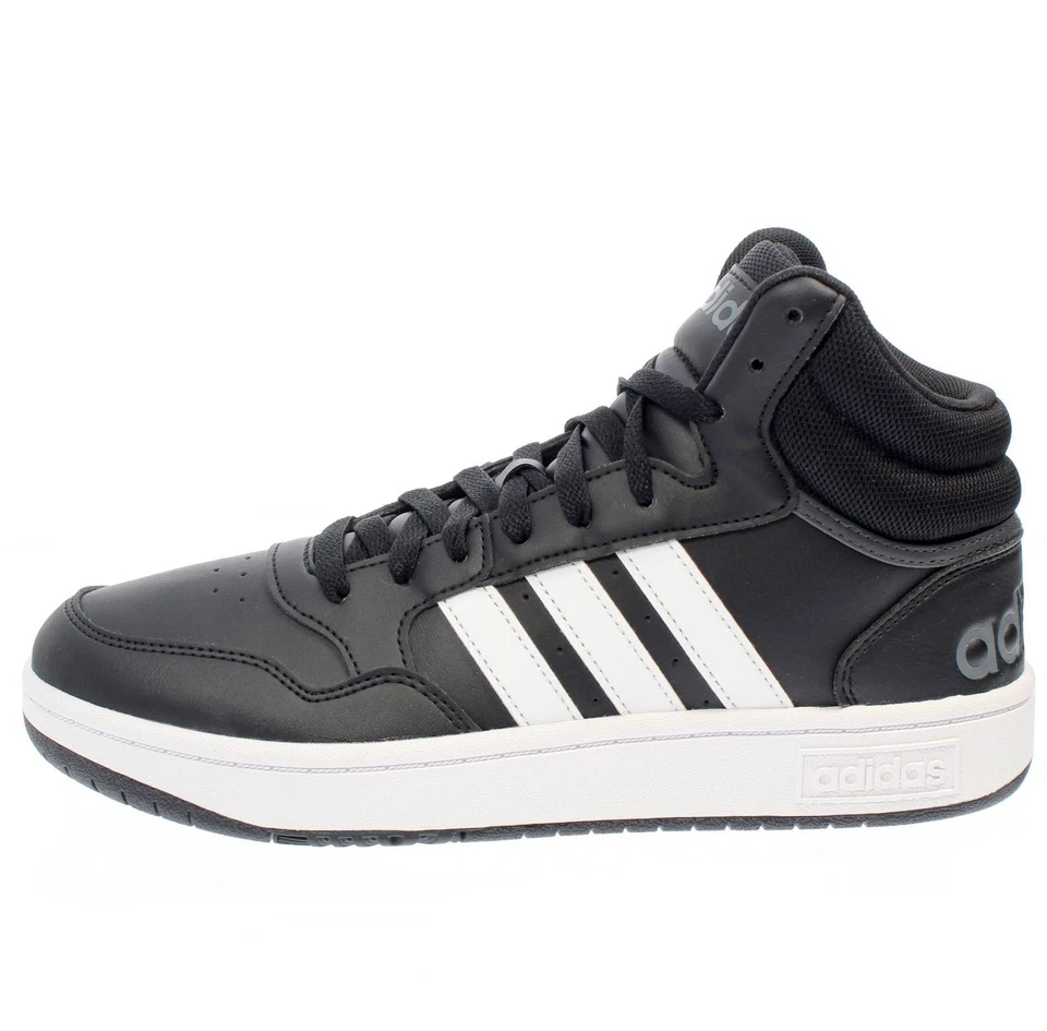 Adidas Hoops 3.0 Mid Nero - Uomo Scarpe Sneakers Sportive - Immagine 3 di 3