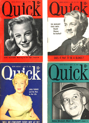 Quick Magazines 24 Issues 1950's Actresses President Princess Lana Berle Clooney
