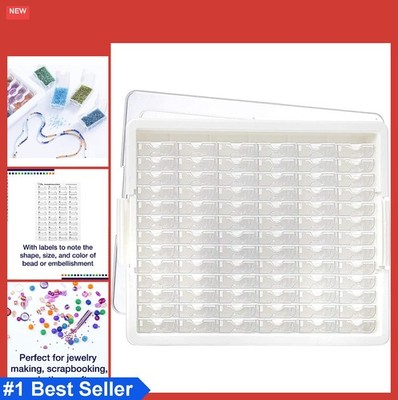 Bead Storage Tray with 78 Containers Organizer Plastic Stackable 78 Containers