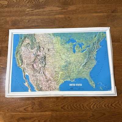 RARE 1993 Kistler Graphics TOPO Topographic 3D United States Country Vintage Map