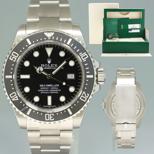 2015 MINT PAPERS Rolex Sea-Dweller 116600 Steel 40mm Black Ceramic Dive Watch
