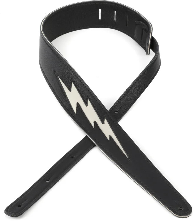 LM Products The Bolt Leather Guitar Strap - BlackWhite 6290₽