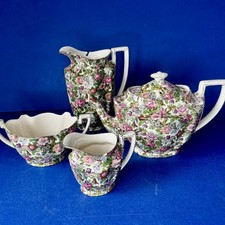 Antique Elagant Crown Ducal Wear Chintz Chintware Teapot - England #A500 Rare
