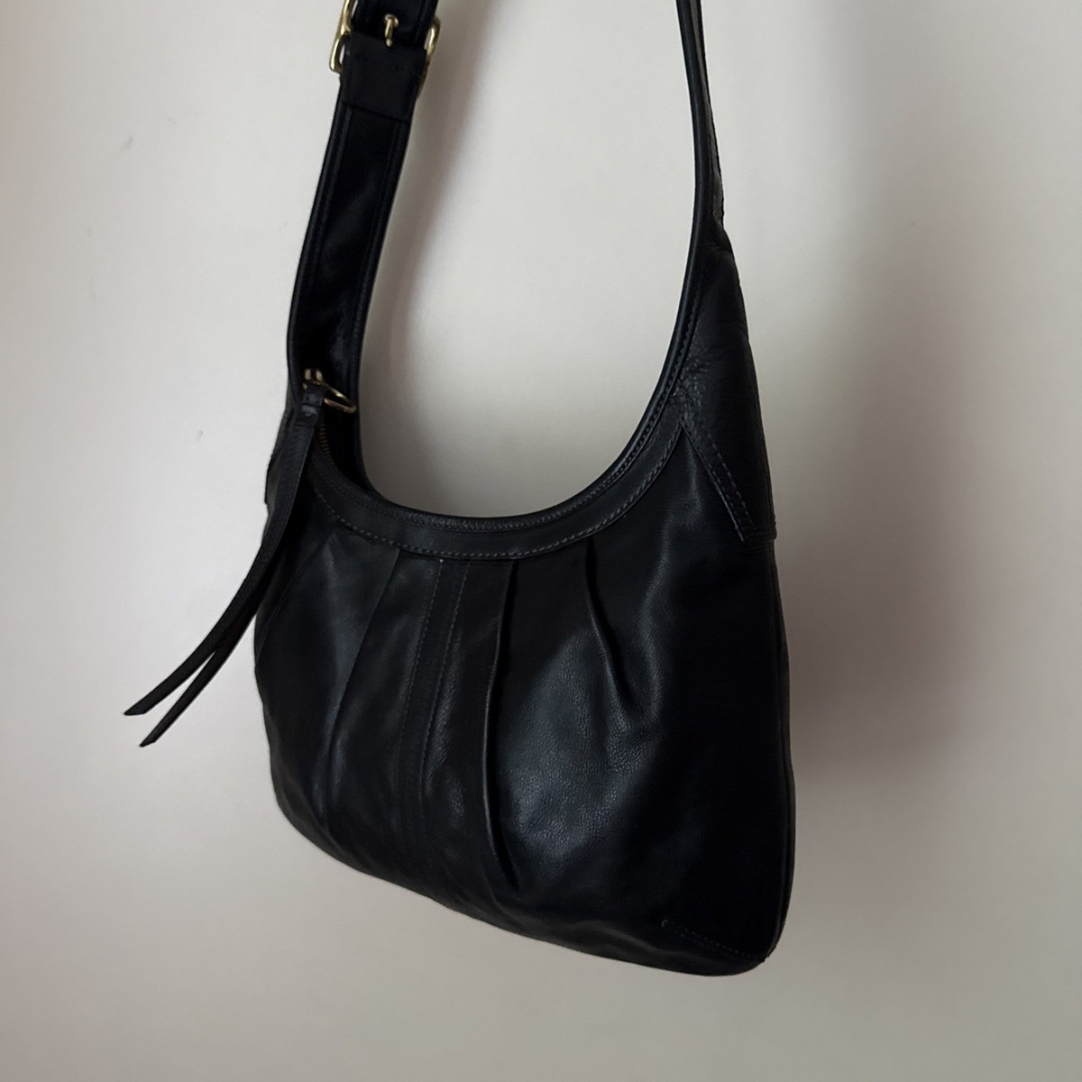 Coach Ergo Pleated Crossbody BLK 12249 Coach Ergo Black Leather 