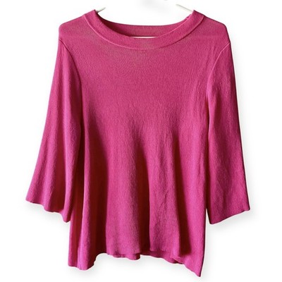 Jodifil Pink 3/4 Bell Sleeve Knit Top Size Small 