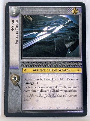 LORD OF THE RINGS TCG RISE OF SARUMAN RARE CARD 17R31 NARSIL lp