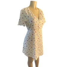 6 Madewell Orchard Flutter-Sleeve Dress Confetti Kimono Floral Pale Parchment