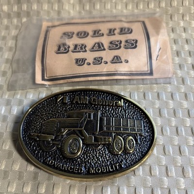 AM General Advanced Mobility Brass Belt Buckle 2nd in collector series Brand New