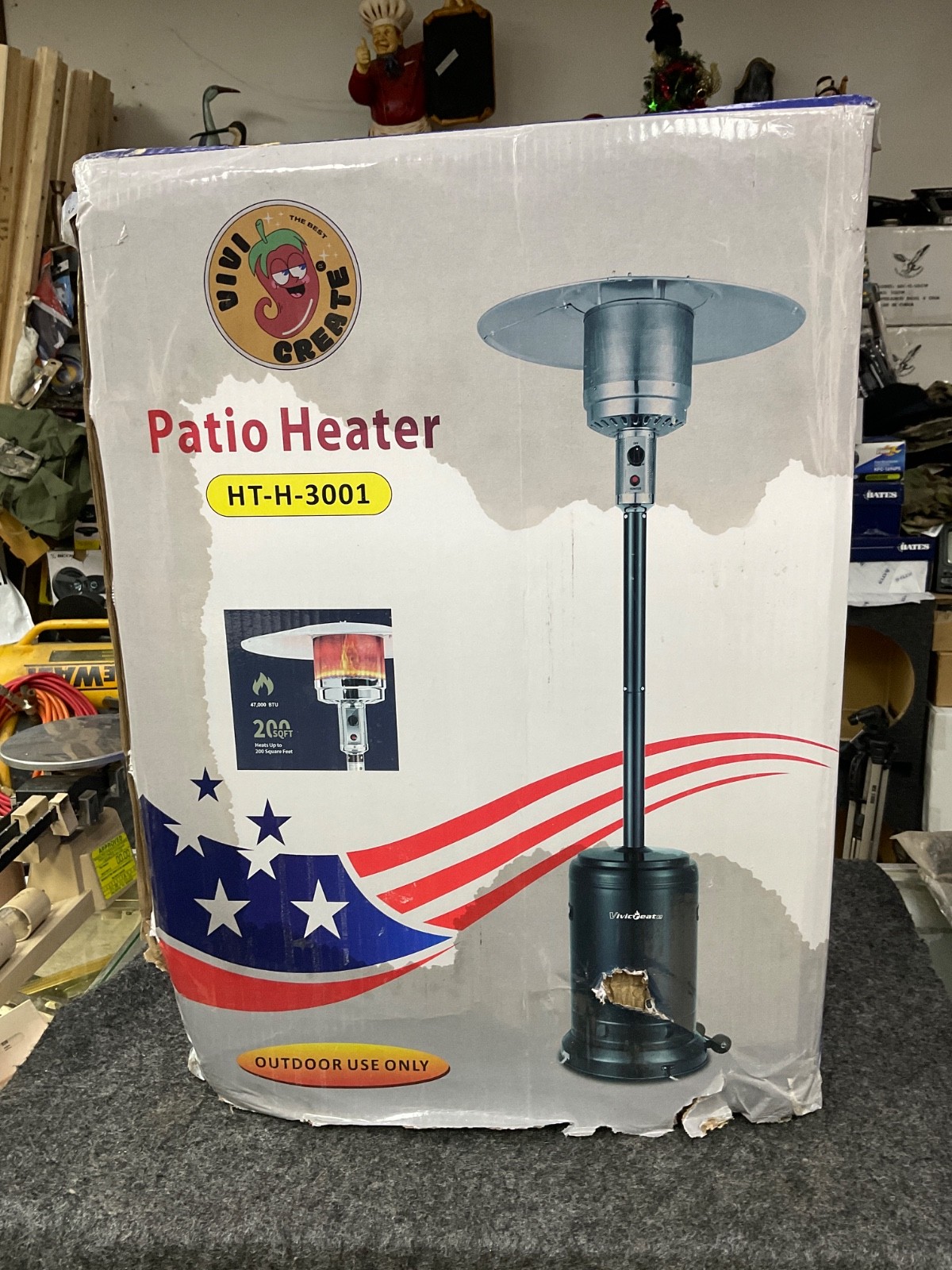 47,000 BTU Hammered Silver Propane Patio Heater