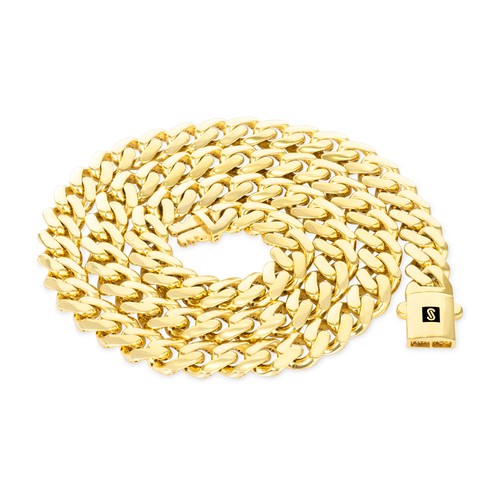 14k Yellow Gold Royal Monaco Miami Cuban Link 9mm Chain Bracelet Mens Women 7.5" - Picture 10 of 11