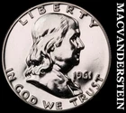 1961 Silver Franklin Half Dollar - Choice Gem Proof  Lustrous  #K209