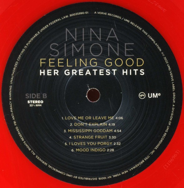 ニーナ・シモン feeling good 限定Red Vinyl Amazon.com: Feeling Good: Her Greatest Hits - Exclusive