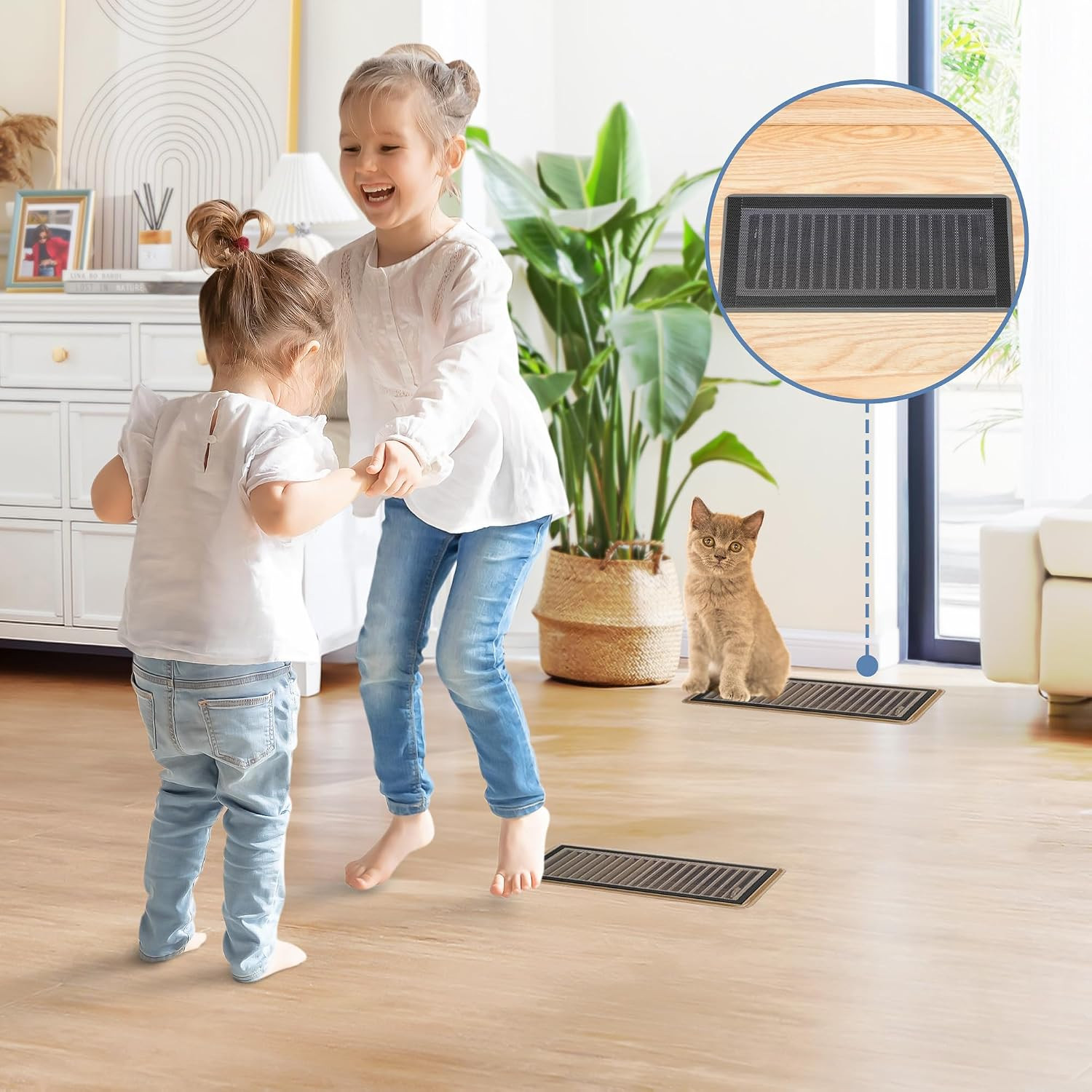 как выглядит 6 Pack Strong Magnetic Floor Vent Cover - PVC Mesh Register for Wall Ceiling фото