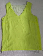 Neon Green Tank Top Women Casual V Neck Basic Cami Camisoles Lined Fun Blouse 