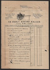 India 1919 illustrated billhead COACH & MOTOR CAR BUILDERS Rajkot
