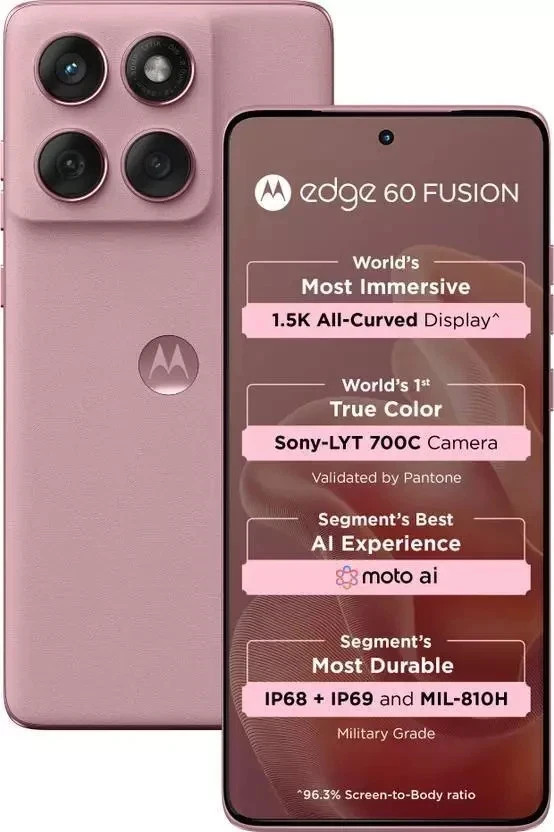 Motorola Edge 60 Fusion 5G (Pink 256 GB 8 GB RAM) 6.67 Global