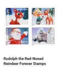 *3 Booklets (60) Unused FOREVER STAMPS Rudolph the Red-Nosed Reindeer CHRISTMAS