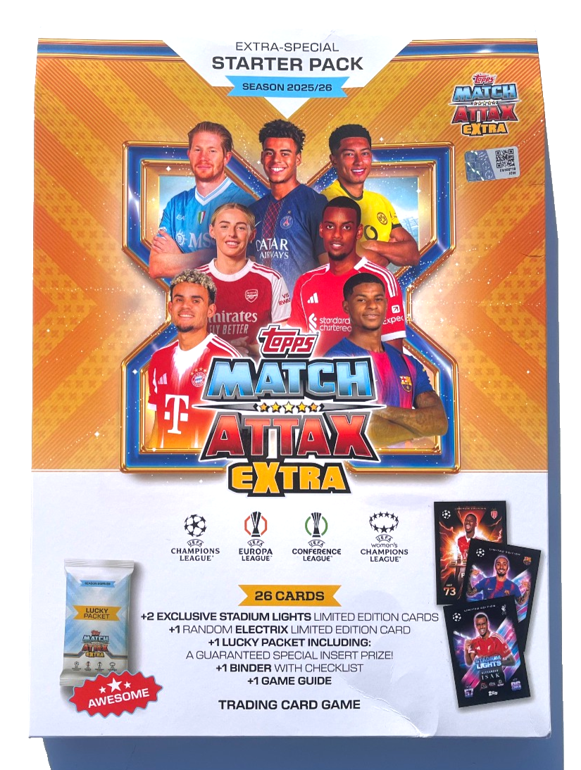 TOPPS MATCH ATTAX EXTRA 2025/26 STARTER PACK ~ NEW SEALED ~