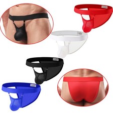4 Pack Men Breathable Briefs Detachable U-Pouch Stretchy Underpants Gay Lingerie