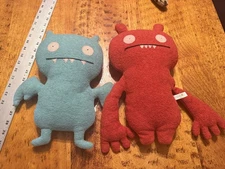 Lot Of 2 Ugly Dolls: Abima  & Lt Blue Ice Bat Plush Stuffed Toys