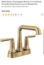 Delta 2536-MPU-DST Saylor 1.2 GPM Centerset Bathroom Faucet (Champagne Bronze)