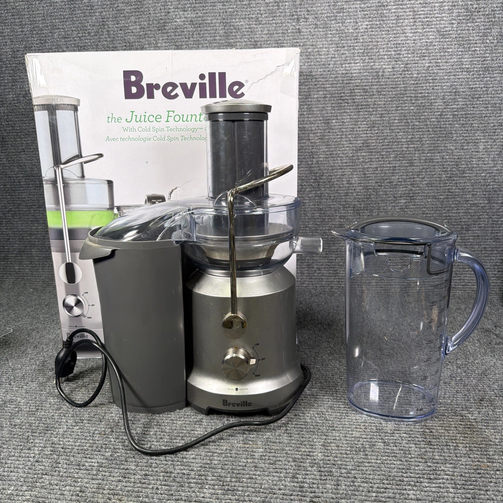 Breville Juice Fountain Cold Juicer BJE430SIL Silver Great Condition!